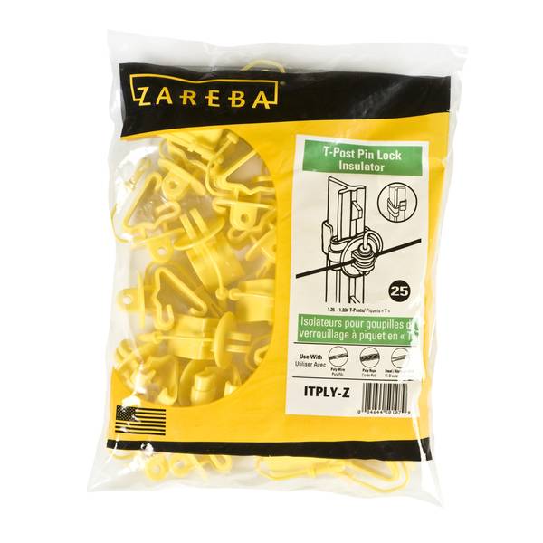 Photo of 25-Pack Yellow Pin-Lock T-Post Insulators