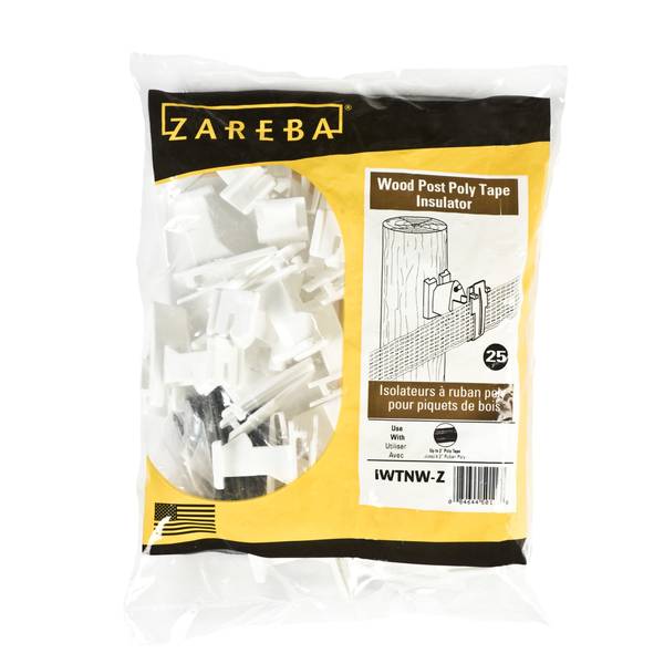 Photo of 25-Pack White Poly Tape Wood Post Insulator