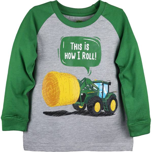 Toddler John Deere size 18 month long sleeve Green Cotton shirt Farm Legend NWT