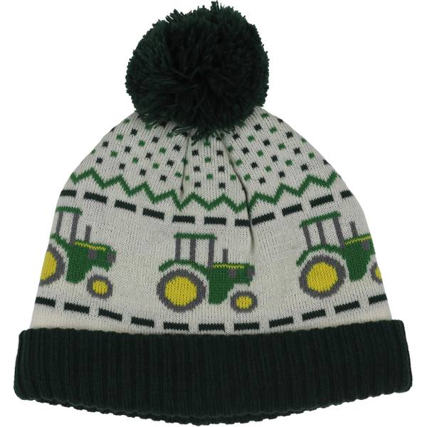 John Deere Boy's Tractor Fair Isle Knit Beanie - J2h743gt -os 