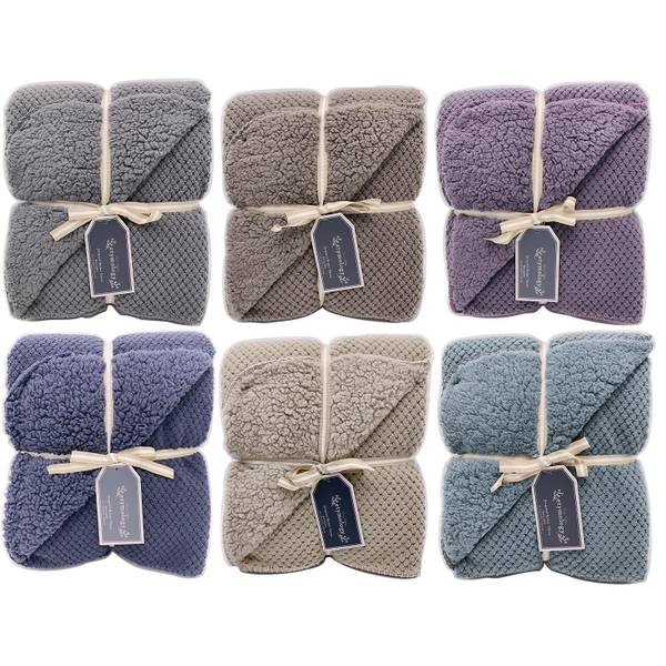 Northpoint Trading Etymology Jacquard Popcorn Sherpa Throw Assortment