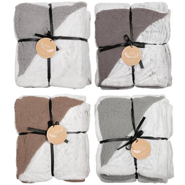 Northpoint Trading Amari Heather Faux Fur Berber Throw Assortment