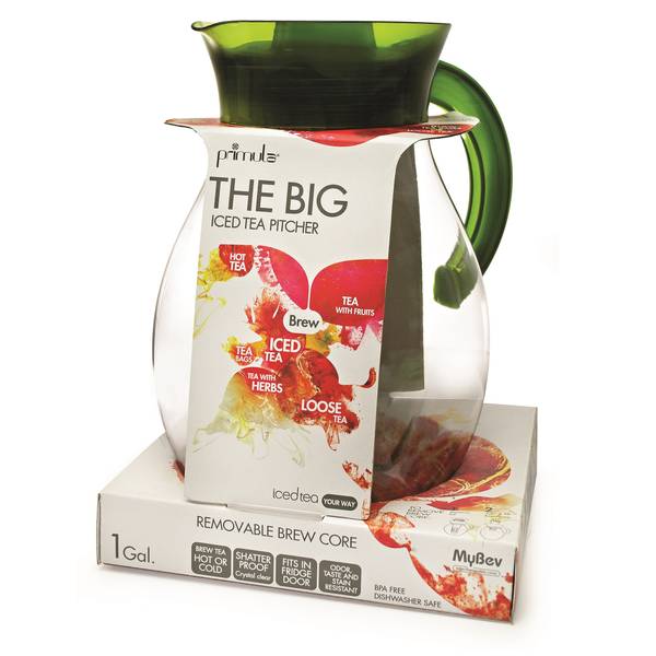 Primula The Big 1 Gal. Iced Tea Pitcher with Stainless Steel Brew Core