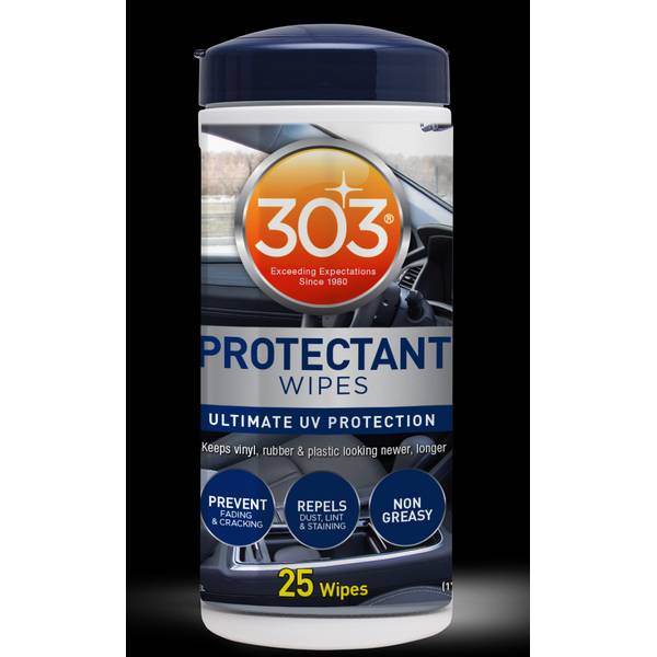 303 Products Protectant Wipes - Ultimate Automotive UV Protection - Prevent  Fading and Cracking - Repels Dust, Lint, and Staining - Non Greasy - 25