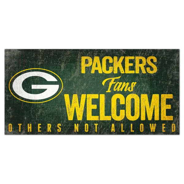 Packers Team Color Oval Wood Sign