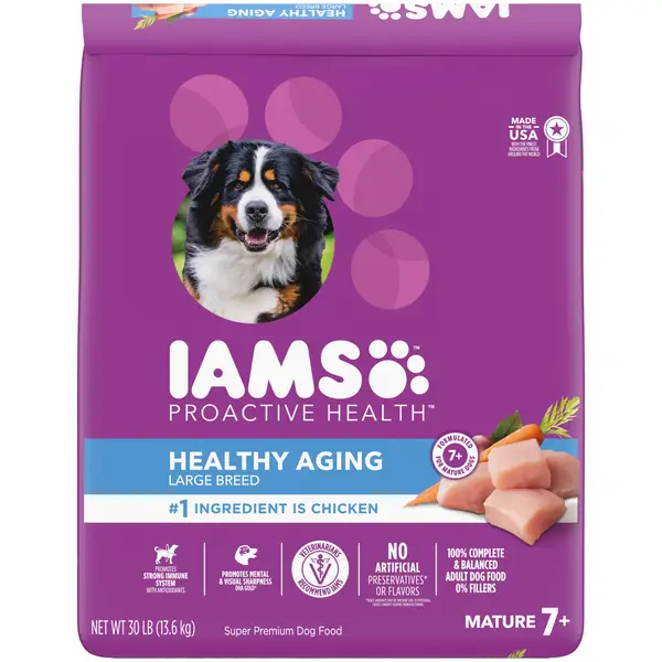 IAMS 30 lb Healthy Aging Adult Large Breed Dry Dog Food with Real