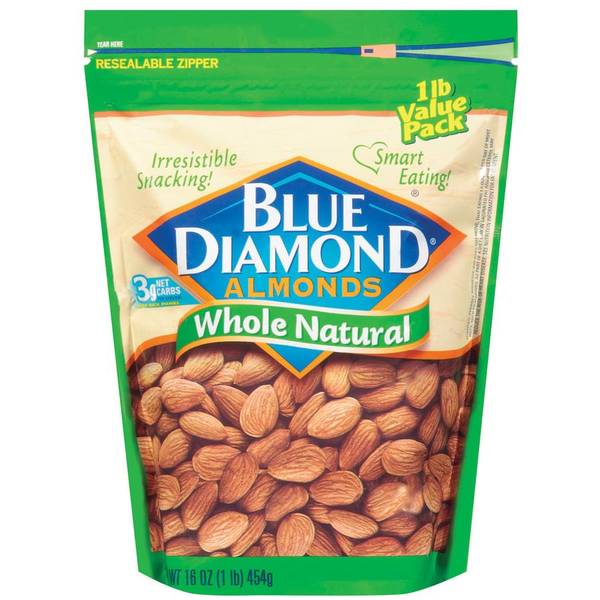 Blue Diamond 16 oz Whole Natural Almonds 702796 Blain's Farm & Fleet