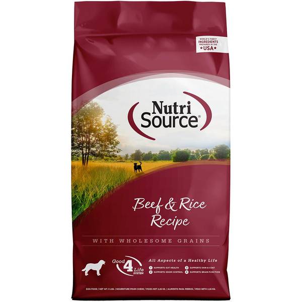 Nutri Source 5 lb Adult Beef and Rice Dog Food - 009-656-03 | Blain's