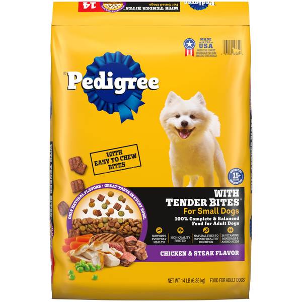 Photo of With Tender Bites for Small Dogs, Adult Dry Dog Food, Chicken and Steak Flavor, 14 lb