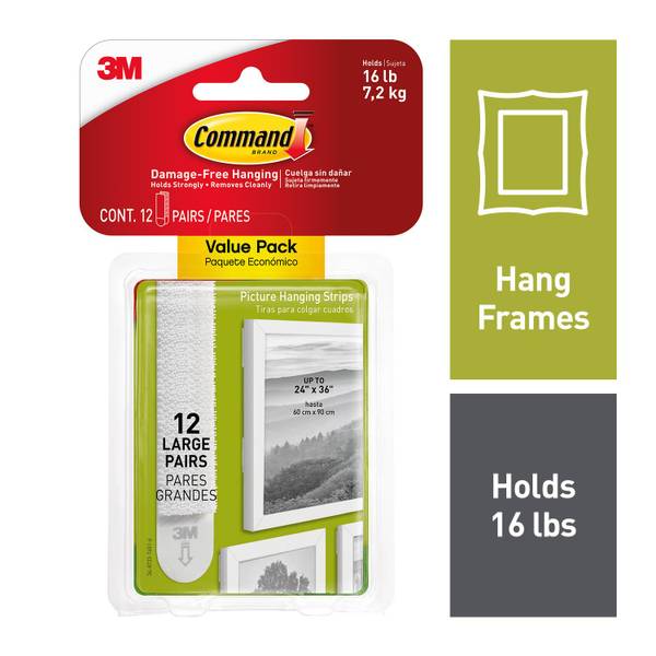 3M 12-Count Command Large Picture Hanging Strips - 17206-12ES