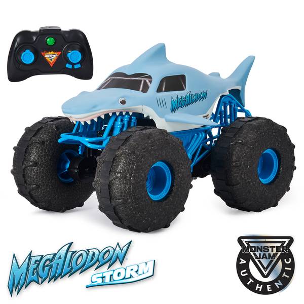 Hot Wheels Radio Control Monster Trucks Twin Pack Bone Shaker and Tiger  Shark