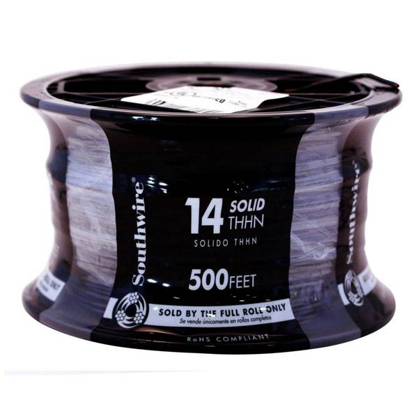 Southwire 500 ft. 14 Black Solid CU THHN Wire - 11579058 | Blain's Farm ...