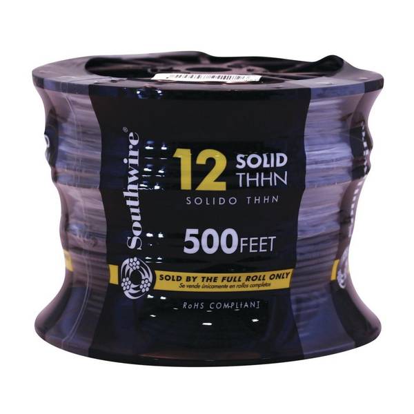 Southwire 10-AWG Stranded Black Copper THHN Wire (By-the-foot) in