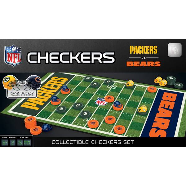 Masterpiece Puzzle Rivalry Checkers Game Bears vs. Packers