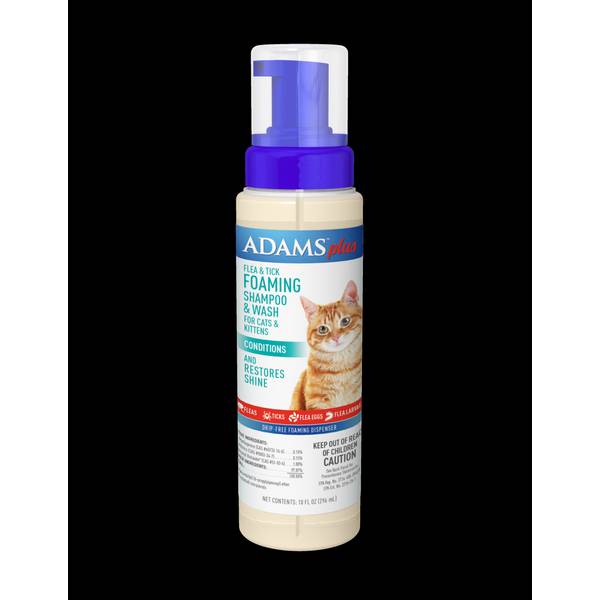 Adams Plus Flea Tick Foaming Shampoo Wash for Cats Kittens