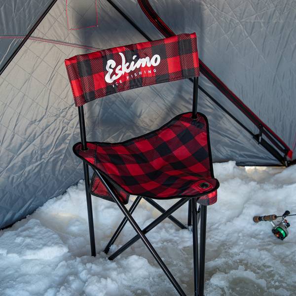 Ice fishing chair discount with rod holder