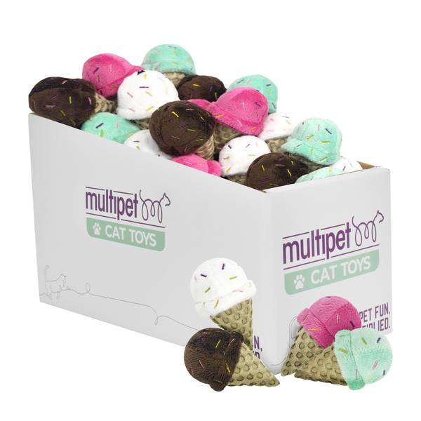 Multipet International Ice Cream Cone Cat Toy Assortment - 20650