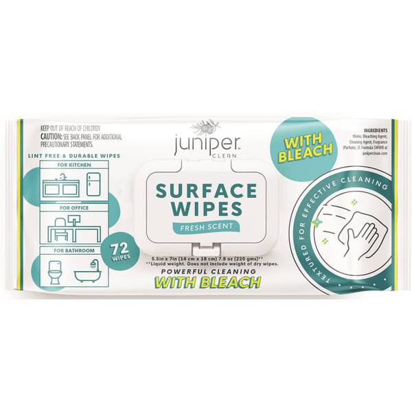 Juniper 72Count Surface Wipes with Bleach 340614 Blain's Farm & Fleet