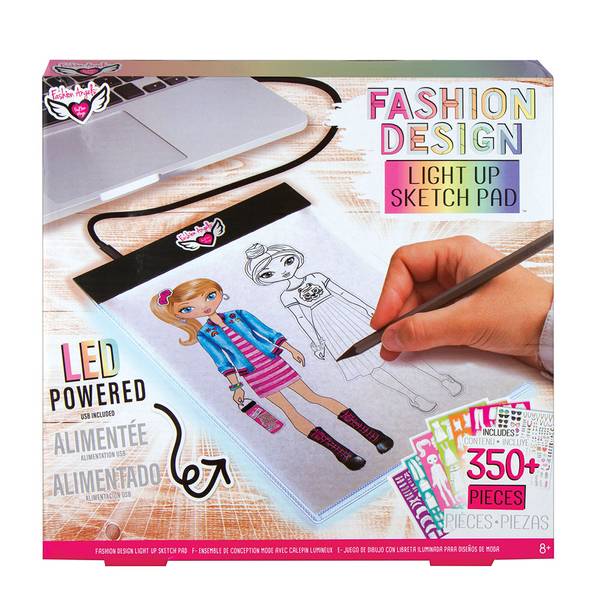 Fashion Angels Tween Activity Fashion Designer Light up Sketch Pad Drawing  Set Multicolor Carry Case 