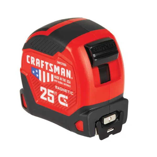 Craftsman Tape Measure, Compact Easy Grip, 25 ft (CMHT37443S)