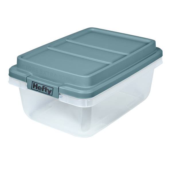 Hefty 18-Qt. Hi-Rise Storage Container (4pk., Clear/Charcoal