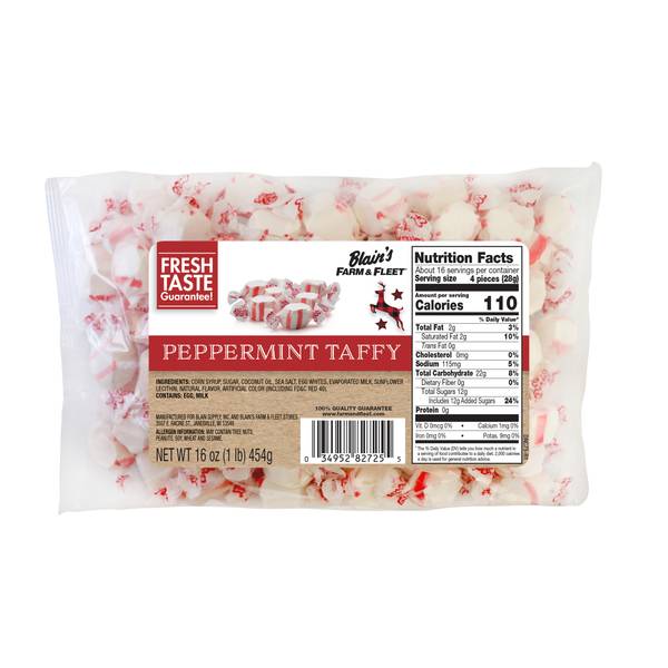 Photo of 16 oz Christmas Peppermint Salt Water Taffy