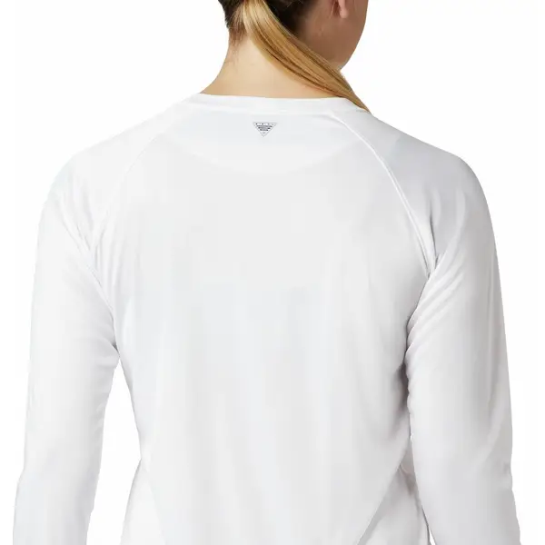 $18.99 White long sleeve with colored flag UPF 40 performance