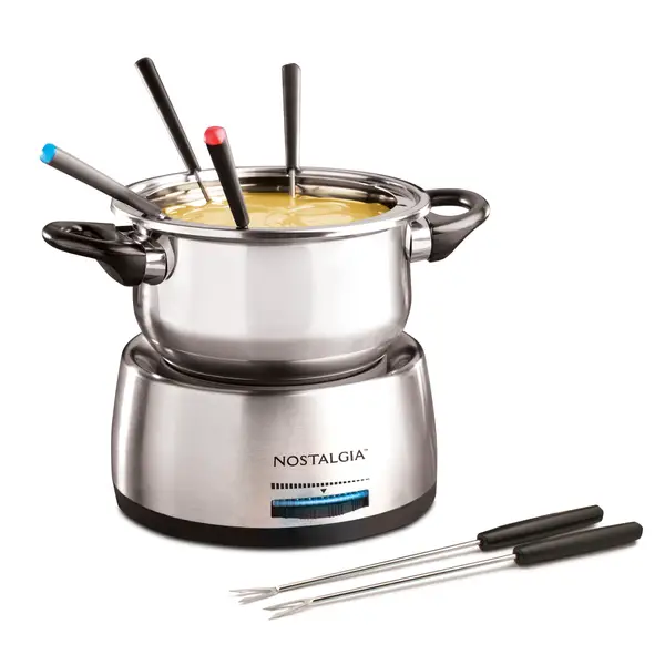 Oster 3-Quart Electric Fondue Pot, Large Capacity Non-stick Stainless Steel