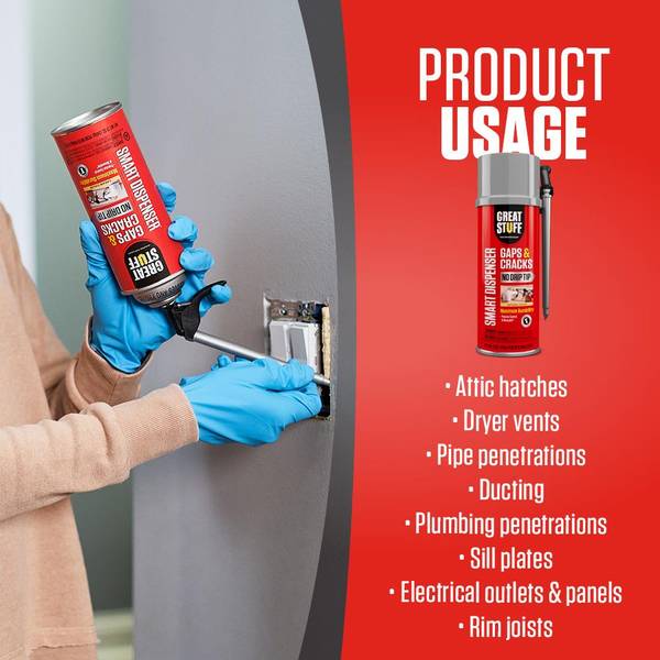 GREAT STUFF 12 oz Gaps and Cracks Insulating Foam Sealant with Smart  Dispenser - 99108824