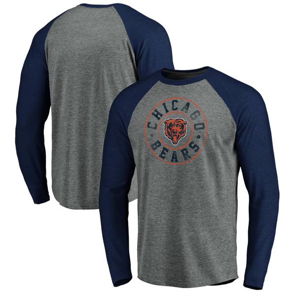 NFL Men's Long Sleeve Chicago Bears Raglan Triblend Tee - DFE7-324C-7Q ...