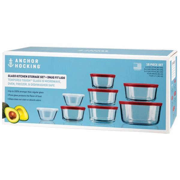 Anchor Containers and Lids, 1 Cup - 8 pieces