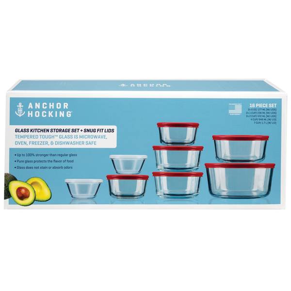 82629L20 Anchor Food Storage Container Set, 6 piece, inc