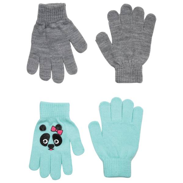 Nolan Originals Girl's 2-Pack Panda Gripper Gloves - KG9543NLG-OS ...