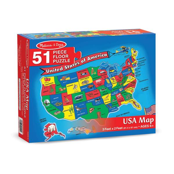Melissa & Doug 51-Piece U.S.A. Map Floor Puzzle