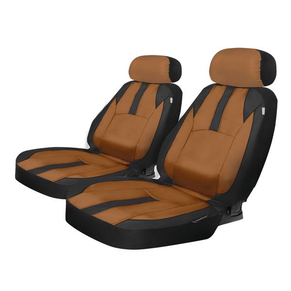 Er Soft Vegan Leather Seat Covers, Brown Faux Leather Car Seat Covers