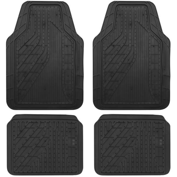 Genuine Dickies 4 Piece Heavy Duty All Weather Floor Mats Black, 80333WDI