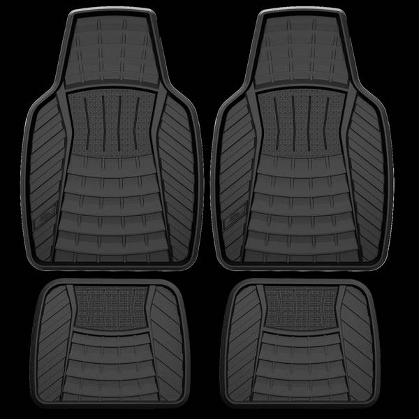 Genuine Dickies 4 Piece Heavy Duty All Weather Floor Mats Black, 80333WDI