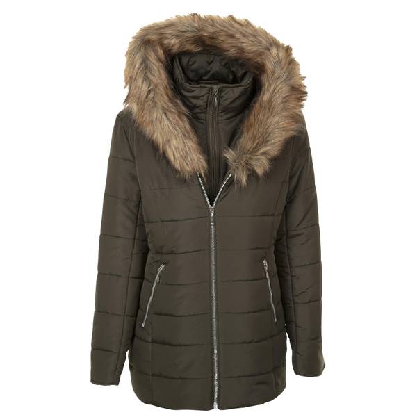 womens plus size puffer coat with fur hood