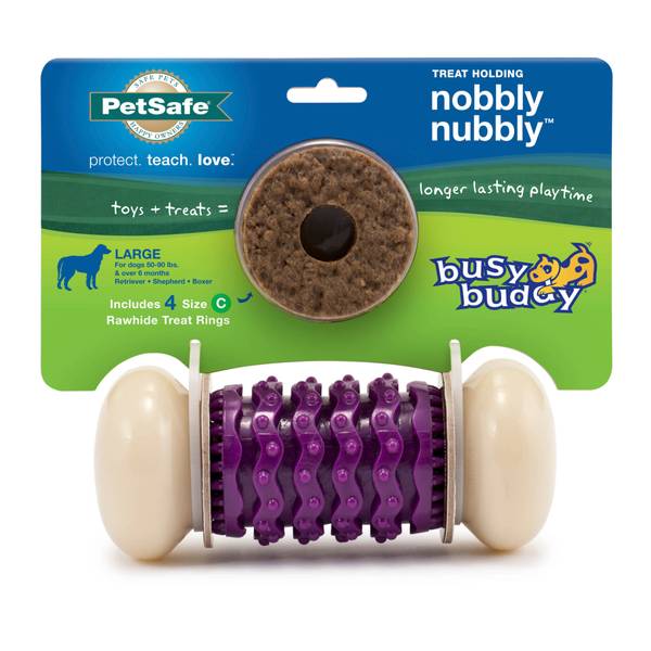 Busy Buddy Bouncy Bone Treat Dispenser Tough Dog Chew Toy, Medium < Pets  Plus