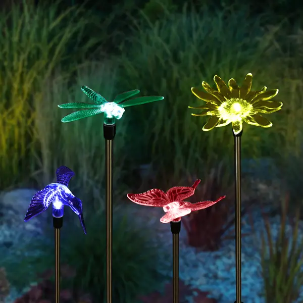 Exhart Solar Acrylic Garden Stake with Color Changing LED