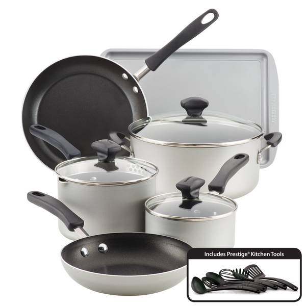 Farberware 15 Piece Cookstart Aluminum Diamondmax Nonstick Cookware Set