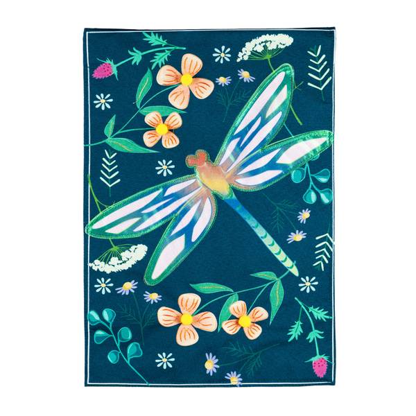 Photo of Linen Dragonfly Garden Flag
