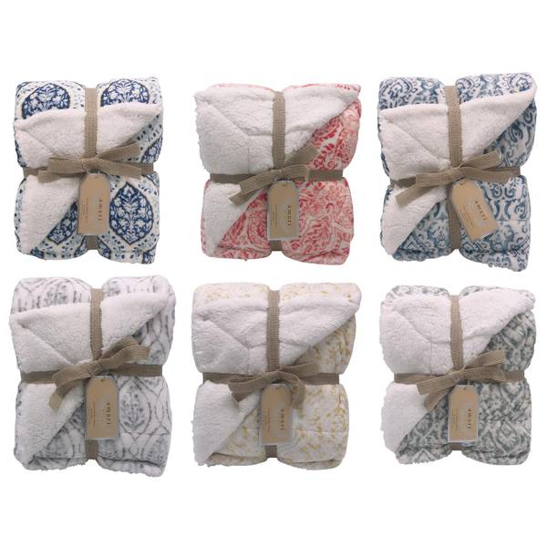 Northpoint Trading 50"x60" Amari Printed Berber Throw Assortment