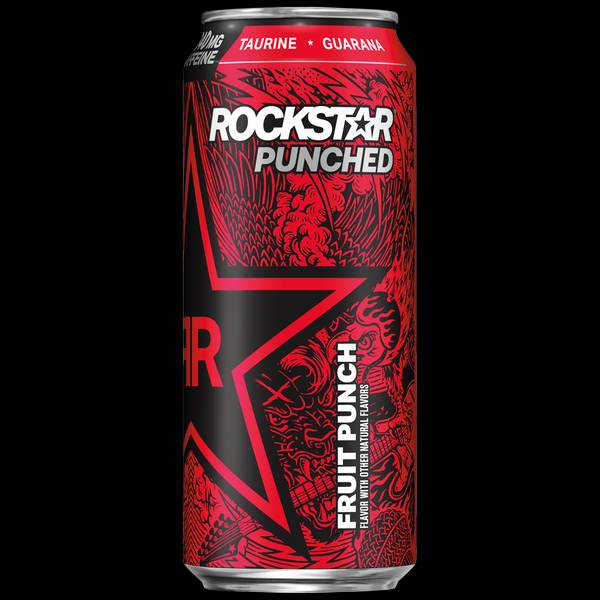 Rockstar Energy Drink Punched Fruit Punch, 16oz Cans (12 Pack)