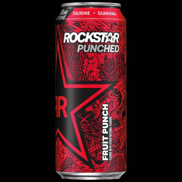 Rockstar Punched Fruit Punch Energy Drink, 16 oz, 4 Pack Cans 