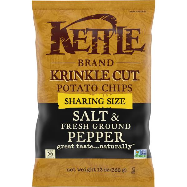 Kettle Brand 13 oz Salt & Pepper Krinkle Cut Potato Chips - 112232 ...