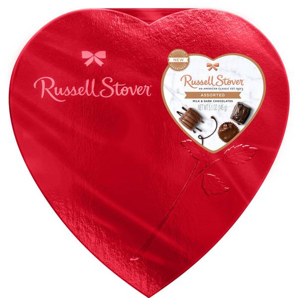 Photo of 5.1 oz Red Foil Heart Box with Assorted Chocolates