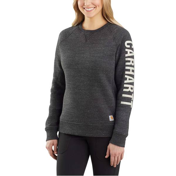 Carhartt Women's Relaxed Fit Midweight Crewneck Block Logo Sleeve