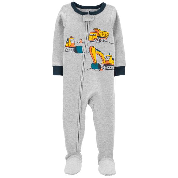 Carters Boy's 2T 3T OR 4T Construction Vehicles Footed One-Piece Pajama Sleeper