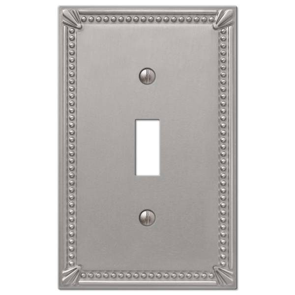 Amerelle Imperial 1-Toggle Bead Brushed Nickel Wall Plate - 74TBN ...